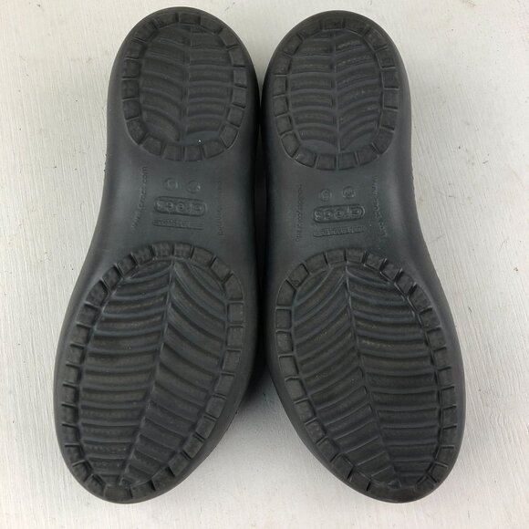 Crocs Women's Size 5 Kadee Black Closed Toe Slip On Rubber Ballet Flats - Picture 9 of 13